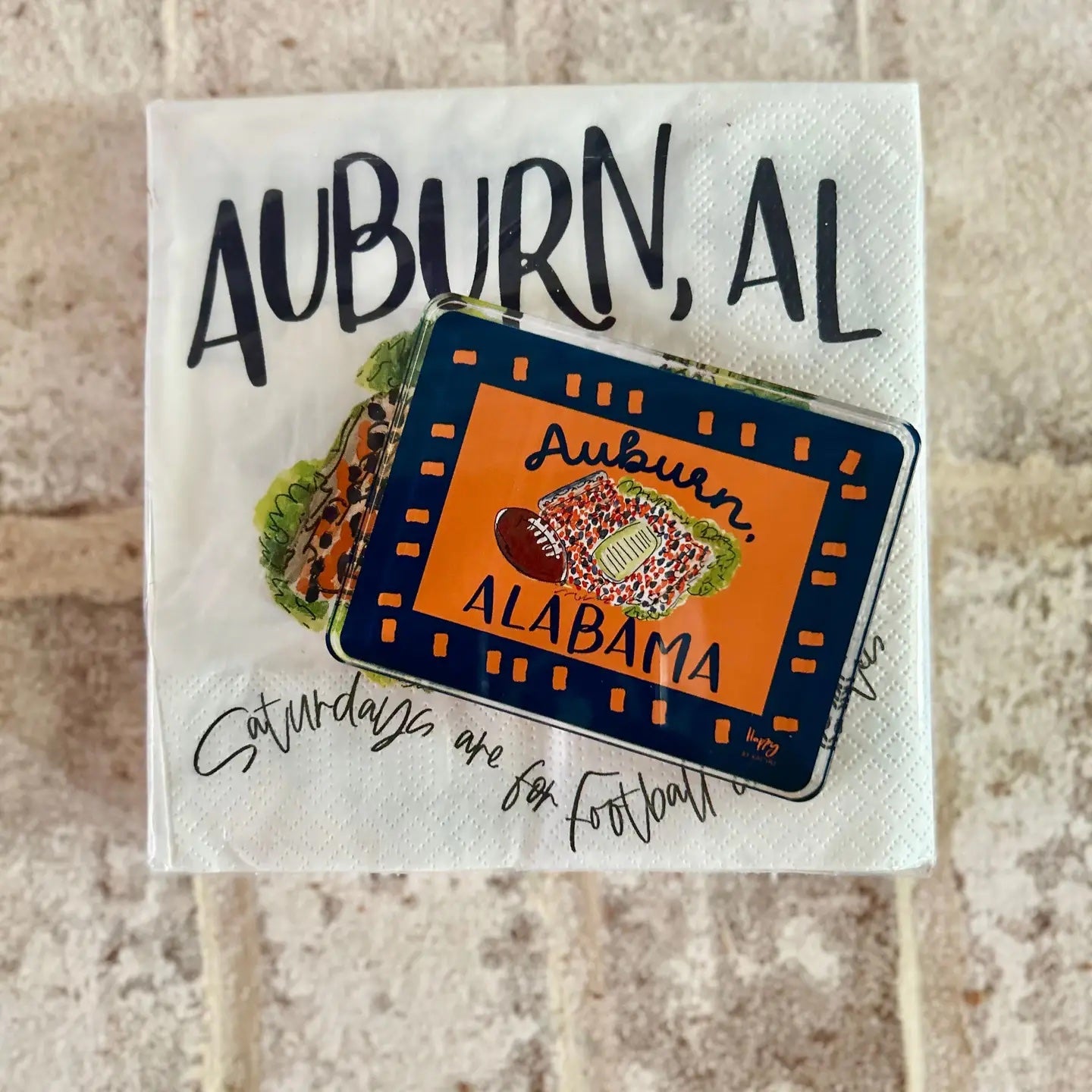 ACRYLIC Auburn, AL Sitter & Napkin Weight