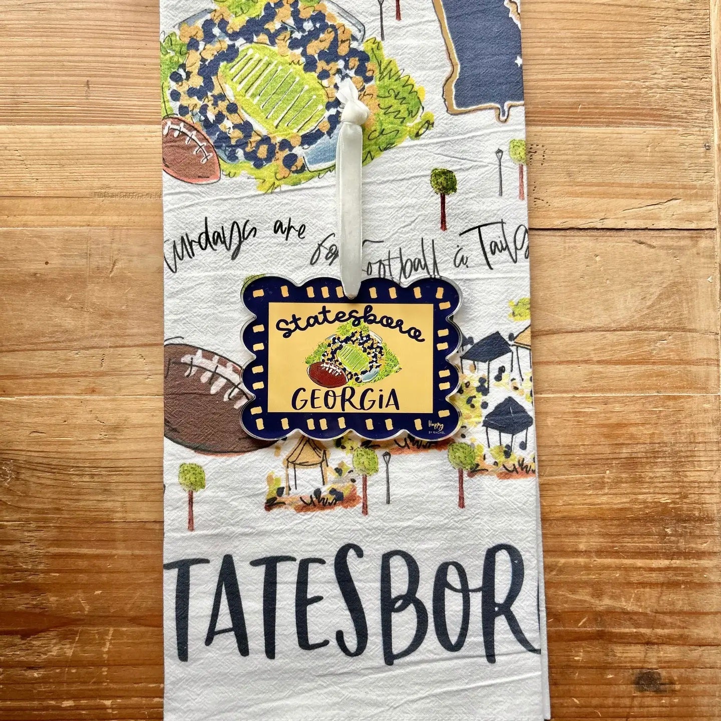 ACRYLIC Statesboro, GA Scalloped Stadium Ornament