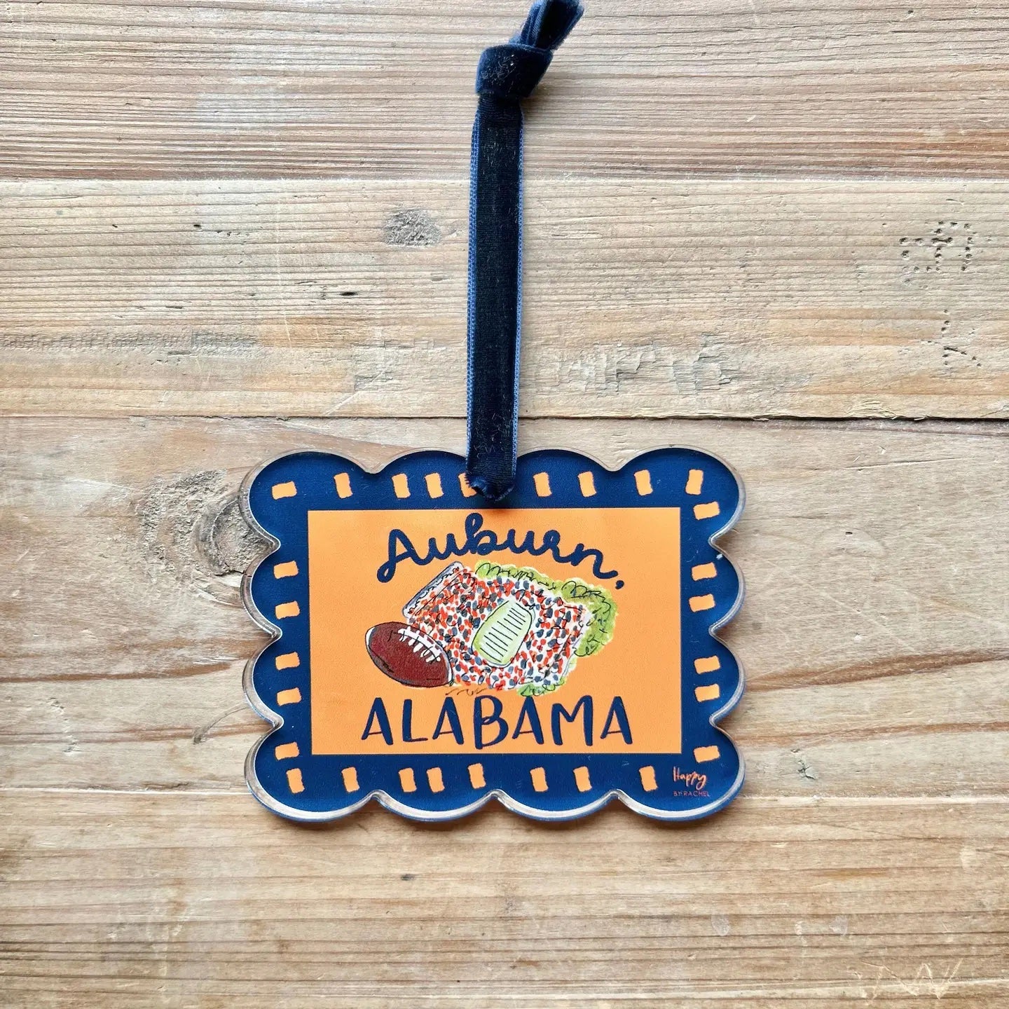 ACRYLIC Auburn, AL Scalloped Stadium Ornament