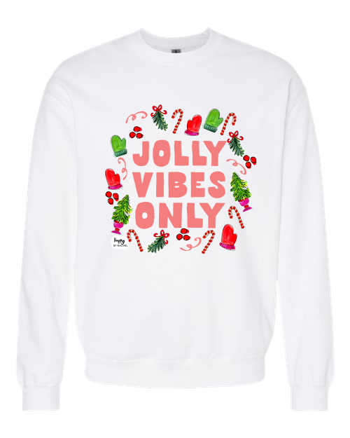 Jolly Vibes Christmas Sweatshirt - White