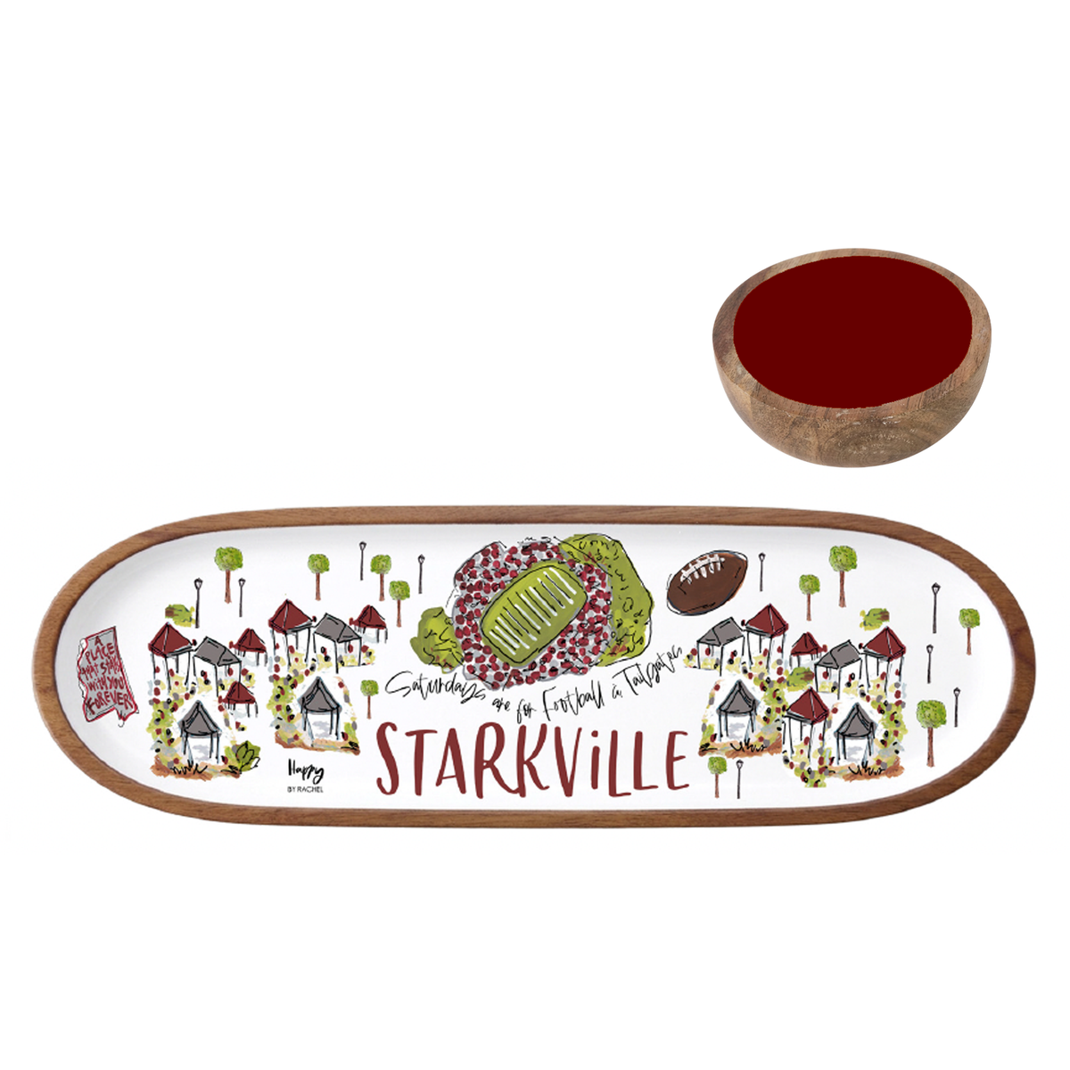 STARKVILLE, MS TAILGATE TRAY AND BOWL SET (PRE-ORDER)