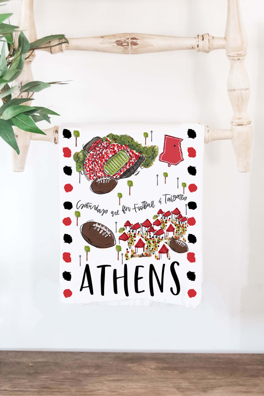 Saturdays Athens, Ga Tea Towel