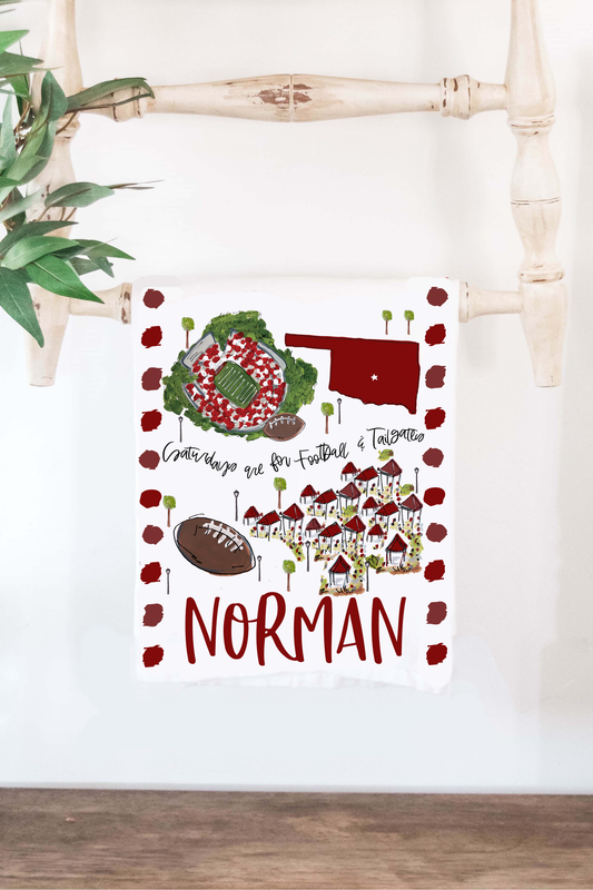 Saturdays Norman, OK Tea Towel