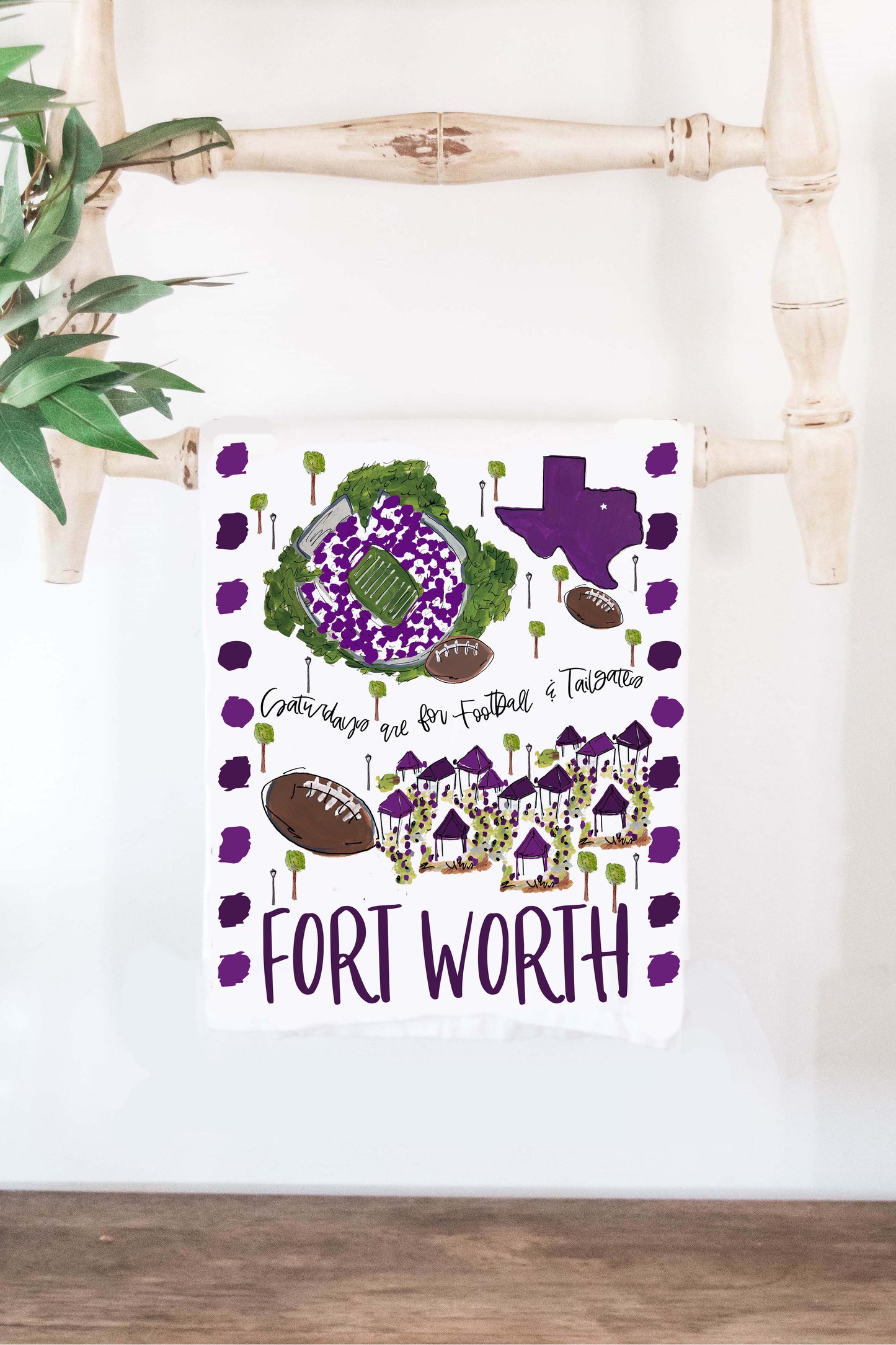 Saturdays Fort Worth, TX Tea Towel